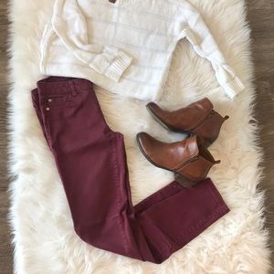 Maroon Skinny Jeggings - Sz 1/25